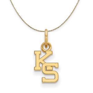 14k Yellow Gold Kansas State X-Small Necklace - 22 Inch